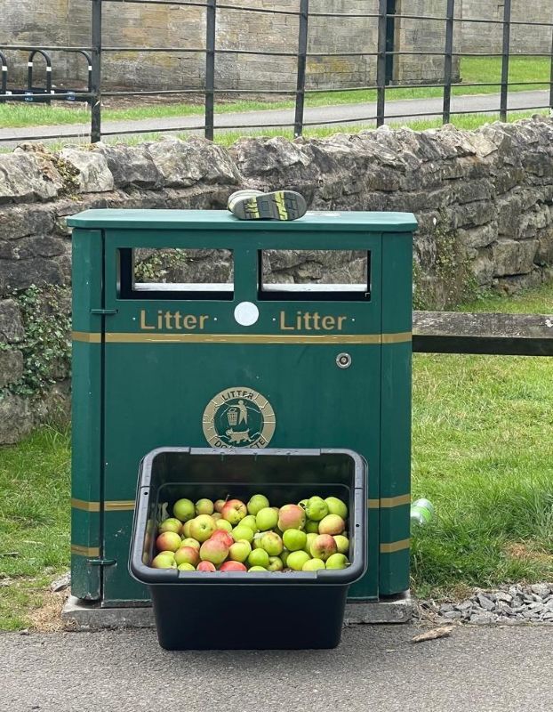 Lots of apples from the walled garden - free to the public ( and a lost boot!)